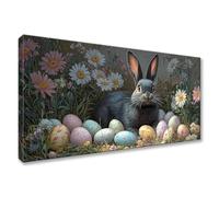Diamond Painting Pascua de Resurrección Pintura de Diamante para Adultos DIY Conejo Cuadros Diamantes, 5D Diamond Painting Niños Cristal Embroidery Kit para Decoracion Hogar Regalo 40x80cm Y0-118