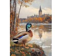 Diamond Painting Pato, DIY 5D Diamond Painting Kit Lago, 5D Pintura Diamante Cuadro Diamantes Kit Bordado Principiantes DIY Full Cuadrado Embroidery per Decorazioni Casa Pareti 70x100cm 3-3L67