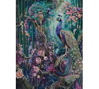 Diamond Painting Pavo real Diamond Painting Adultos, 5D Cuadro Diamantes Flor Pintura Diamante Manualidades Niños, DIY Crystal Bordado Punto de Cruz Kit Completo, Decoración Hogar 50x70cm 6X-847