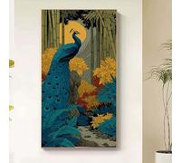 Diamond Painting Pavo real Diamond Painting Adultos, Pintura Diamante Flor Dibujos con Diamantes, DIY 5D Strass Punto de Cruz Manualidades Puzzle Kit Completo para Decoracion Hogar 100x200cm cb17-0b