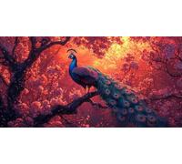 Diamond Painting Pavo Real Grande Animali80x160 cm, 5D Cuadro Manualidades adultos Diamante para Completo, Paisaje Diamond Art Kit para Niños, Rhinestones Bordado Punto de Cruz DIY Decoración f0j-1177