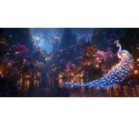 Diamond Painting Pavo Real Grande Il Cielo Stellare80x160 cm, 5D Cuadro Manualidades adultos Diamante para Completo, Paisaje Diamond Art Kit para Niños, Rhinestones Bordado Punto de Cruz DIY f0j-1045