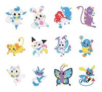Diamond Painting Pegatinas para Niños y Adultos Principiantes - 12 Pzs Kit de Pintura Diamantes Stickers 5D