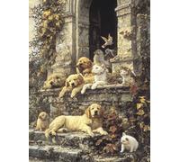 Diamond Painting Perro, 5D Diamond Painting Adultos Animal, DIY Manualidades Adultos Kit Punto de Cruz, Cuadro Diamantes Art Rhinestones Bordado Kit, para Decoración Hogar Regalo 40x50cm 4-6110