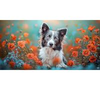 Diamond Painting Perro 5D Dibujos Con Diamantes, DIY Diamond Painting Adultos Flor Pintura de Diamante Kit Manualidades NiñOs Cristal Regalo for Para DecoracióN de Pared del Hogar 50x100cm J0P-61