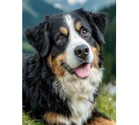 Diamond Painting Perro, DIY 5D Diamond Painting Kit Perro De MontañA BernéS, 5D Pintura Diamante Cuadro Diamantes DIY Full Drill Round Painting per Decorazioni Casa Pareti, Regalo 40x60cm 0-J067