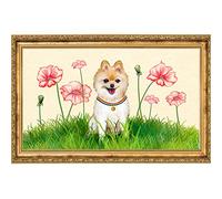 Diamond Painting Perro lindo cártamo Cuadros Diamantes 5D DIY para Adultos/Niños Rhinestone Cristales Bordado Diamante Punto de Cruz Artes para Decoración de la Pared del Hogar Square Drill 60x120cm