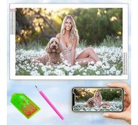 Diamond Painting Personalizado, 5D Diamond Painting Manualidades Adultos Niños, Pintura de Diamante Cuadro Personalizado con Foto Kit Completo di Pintura Diamante per Decorazioni Casa 20x40cm 0f-15