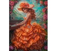 Diamond Painting Piano Diamond Painting Adultos, 5D Cuadro Diamantes Mujer Pintura Diamante Manualidades Niños, DIY Crystal Bordado Punto de Cruz Kit Completo, Decoración Hogar Regalo 20x30cm 6X-863