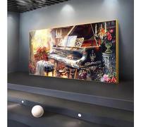 Diamond Painting Piano Pintura Diamante, Rosa Diamantes DIY 5D Diamond Painting Kit Completo, Diamond Painting Grande 60x140cm, DIY Diamond Art Punto de Cruz Cuadro Diamantes, Decoración Pared Hogar