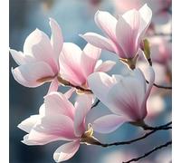 Diamond Painting Planta Diamond Painting Adultos, 5D Magnolia Pintura Diamante, Manualidades Adultos, DIY Pintar con Diamantes, Dibujos con Diamantes para Decoracion Hogar y Regalo 40x40cm y-z498