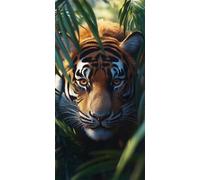 Diamond Painting Planta Diamond Painting Adultos, 5D Tigre Pintura de Diamante Adultos, DIY Round Full Drill Pintar con Diamantes Punto de Cruz Kit Completo para Decoracion Hogar 50x120 cm 0u-485