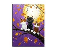 Diamond Painting Planta Gato Diamond Painting Adultos, 5D DIY Pintura de Diamante Kit Bordado Principiantes, Kit de Arte Manualidades de Diamantes Cristal, Home Decoration Navidad 25x35cm J-g-956