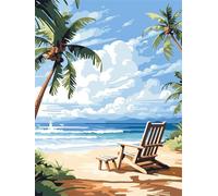 Diamond Painting Playa 5D Diamond Painting Adultos Árbol Pintura Diamante Manualidades Bordado de Punto de Cruz Kit Completo para Niños, DIY Mosaico Cristal Art Kit, Decoracion Hogar 90x120cm G-1399