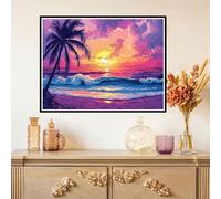 Diamond Painting Playa Diamond Painting Adultos Manualidades Punto de Cruz Diamante Arte de Cristal Kit, 5D DIY Pintura de Diamante Niños Kit Completo para Decoración y Regalo 35x45cm Árbol Z#-915