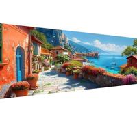 Diamond Painting Playa Diamond Painting Grande XXL 5D Bote Kit Manualidades Adultos, DIY Punto de Cruz Cristal Art, Diamantes Redondos, Actividad Antiestrés Relax, Regalo Creativo Zen 90x180cm Y1-232