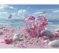 Diamond Painting Playa Pintura Diamante Amar Diamond Painting Adultos 5D DIY Punto de Cruz Diamante Manualidades Adultos Kit para Decoracion Habitacion Hogar, Regalo Mujer 30x20cm -zjn2501128