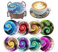 Diamond Painting Posavasos Pintura Diamante Cuadros Dibujos con Diamantes 5d DIY Kit Completo Cuadro Puzzle Coasters Pintar Punto de Cruz Adultos Niños Accesorios Regalos