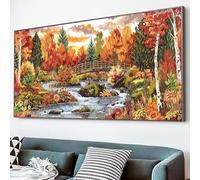 Diamond Painting puente 5D Diamond Painting Adultos,Grande Pintura de Diamante 80x160cm,bosque Pintura Diamante Kit,DIY Redondo Completo Taladro Dibujos con Diamantes Art para Hogar Decoración XJ-30