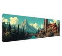 Diamond Painting Puente Diamond Painting Adultos, 5D Pintura Diamante Arquitectura Diamonds Art Manualidades Adultos Principiantes, DIY Mosaico Bordado Kits Pared Decoracion Hogar 70x210 cm G2-127