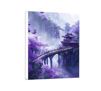 Diamond Painting Puente, Diamond Painting Adultos Arquitectura Pintura Diamante Punto de Cruz, Manualidades Adultos, DIY Cristal Dibujos con Diamantes Para Decoración Pared Del Hogar 60x80cm 0a-760