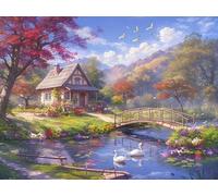 Diamond Painting Puente Diamond Painting Adultos Paisaje, Dibujos con Diamantes Manualidades para Adultos, Pintura de Diamante Manualidades para Decoración Hogar, Regalos Mujeres 30x20cm, Model 288