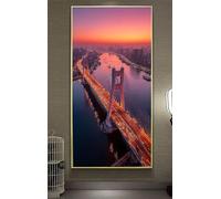 Diamond Painting Puente Golden Gate Diamond Painting Kit Completo, Paisaje Pittura Diamante Niños Principiantes Bricolaje 5D Cristal Strass Punto de Cruz para Decoración Hogar Regalos 60x120cm gb4-12b