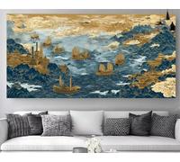 Diamond Painting Resumen Diamond Painting Grande 100x300cm, 2025 New DIY Barco Diamantes Artes 5D Taladro Completo Bordado Mosaicos Punto de Cruz Manualidades Pintura Diamante,Decoracin Regalos Z-P307