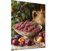 Diamond Painting Retro Diamond Painting Adultos Fruta Dibujos con Diamantes Kit 5D Pintura de Diamante Manualidades Adultos DIY Pintar con Diamantes Punto de Cruz para Decor Hogar Regalo 60x80cm A-19