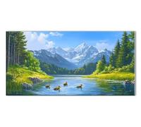Diamond Painting Río Cordillera, 5D Diamond Painting Adultos, Manualidades Adultos DIY Cristal Pintura de Diamante, Kit de Bordado Punto de Cruz, Cuadros Decoracion Salon Modernos 35x70 cm J26-11765