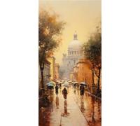 Diamond Painting Roma Pintura al Óleo Diamond Painting Kit Completo Adultos, 5D Pintura Diamante Punto de Cruz Cuadro Diamantes, Puzzle Diamantes Manualidades para Decoración Pared Hogar 60x30cm,O299