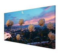 Diamond Painting Rosa, Diamond Painting Grande 100x50cm, DIY Pintura de Diamante Luna Kit Completo, 5D Cuadro Diamantes Kit de Manualidades para Adultos para Regalos para Mujer Decoracion Hogar -3317