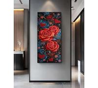 Diamond Painting Rosa Diamond Painting Kit Completo XXL, 20x40 cm/7.8x15.7 In Pintura Diamante Amor Cuadros Diamantes 5D, DIY Puzzle Diamantes Diamond Art Artesanía para Decoración de la Pared Hogar