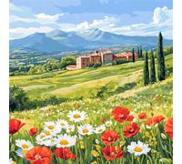 Diamond Painting Rural Diamond Painting Adultos Manualidades Punto de Cruz Diamante Arte de Cristal Kit, 5D DIY Pintura de Diamante Niños Kit Completo para Decoración y Regalo 35x35cm Flor FX#1156