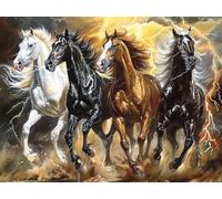 Diamond Painting Salvaje Diamond Painting Adultos Caballo Diamond Art club, Pintura Diamante Kits por Número,Diamante Rhinestone Bordado de Arte Painting para Decoración Hogar Regalos 50x60cm -L661