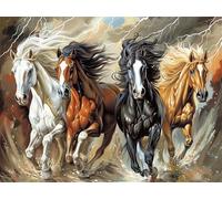 Diamond Painting Salvaje Diamond Painting Adultos Caballo Diamond Art club, Pintura Diamante Kits por Número,Diamante Rhinestone Bordado de Arte Painting para Decoración Hogar Regalos 40x50cm -L662