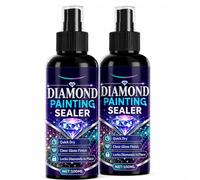 Diamond Painting Sealer Spray, 100ml Quick Dry Clear Gloss Finish for Diamond Art, Protective Acrylic Sealant Helps Secure Drills, Easy Spray Sealer for Diamond Paintings, Puzzles(2bottle)
