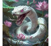Diamond Painting Serpiente Diamond Painting Adultos Principiantes, Pintura de Diamante Flor Manualidades Adultos, DIY Redondo Completo Diamante Bordado Punto de Cruz Art, Decoración Pared 50x50 cm V-9