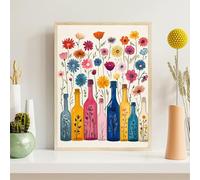 Diamond Painting Simple Pintar por Numeros Adultos Flor Full Cuadrado Drill, 5D Pintura de Diamante Kit, DIY Manualidades Adultos Rhinestones Bordado Punto de Cruz para Decoración Hogar 30x40cm, z@717