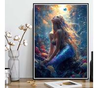 Diamond Painting Sirena Pintura Diamante SueñO Diamond Painting Adultos 5D DIY Punto de Cruz Pintura de Diamante Manualidades Adultos para Decoracion Pared Habitacion, Regalo Mujer 120x90cm -ly25082IQ