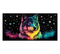 Diamond Painting Sueño Lobo, 5D Diamond Painting Adultos y Principiantes, Manualidades Adultos DIY Cristal Pintura de Diamante, Kit de Bordado Punto de Cruz, Cuadros Decoracion Salon 35x70 cm J26-2069