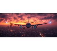 Diamond Painting Sunset, 5D Diamond Painting Adultos AvióN, DIY Kit Manualidades Adultos, 5D Punto de Cruz Cuadro Diamante, DIY Pintura de Diamante Kits, Home Decor, Primavera Decor, 60x30cm D-3965