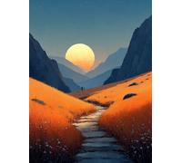 Diamond Painting Sunset, DIY 5D Diamond Painting Kit Flor, 5D Pintura Diamante Cuadro Diamantes Kit Bordado Principiantes DIY Full Drill Round Embroidery Kit per Decorazioni Pareti, 30x40cm 3-ME64