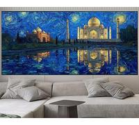 Diamond Painting Taj Mahal Diamond Art Escenario, Tamaño Grande 70x40 cm, 5D Dibujos con Diamantes Cuadro Pintura Diamante Kit Completo Adultos DIY Punto de Cruz Painting, Decoracion Hogar Pared S1048