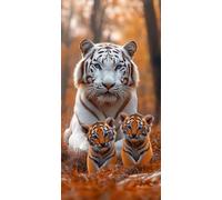 Diamond Painting Tigre, 5D Diamond Painting Kit Animal, 5D Cuadro Diamantes Embroidery Kit Pintura Diamante Bordado Principiantes DIY Full Drill Round per Decorazioni Casa, Regalo 50x100cm 3-0C510K