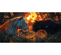 Diamond Painting Tigre 5D Dibujos Con Diamantes, DIY Diamond Painting Adultos Leopardo Pintura de Diamante Kit Manualidades NiñOs Cristal Regalo for Para DecoracióN de Pared del Hogar 100x200cm J0P175