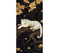 Diamond Painting Tigre, Diamond Art Bordado Punto de Cruz Kit Completo Flor Manualidades Adultos Pintura de Diamante 50 x 100CM, Cuadro Diamantes para Cuadros Decoracion Salon Modernos Regalo DZSH3925