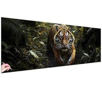 Diamond Painting Tigre Diamond Painting Grande 120x40cm Punto de Cruz Pintura de Diamante Animales Manualidades Adultos Dibujos con Diamantes Cuadros Decoracion Salon Modernos Regalos para Mujer S-06