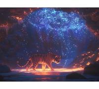 Diamond Painting Tigre Diamond Painting Kit Completo, Manualidades Adultos Pintura de Diamante Cielo Estrellado Pintura Diamante Niños, 5D Punto de Cruz Dibujos con Diamantes Decoración 60x80cm h-741