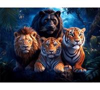 Diamond Painting Tigre, León Diamond Painting Adultos Pintura de Diamante Kit Manualidades Adultos 5D Creart Embroidery Kit Punto de Cruz Pintura Diamante para Decoración Pared Hogar 50x70cm, Model332